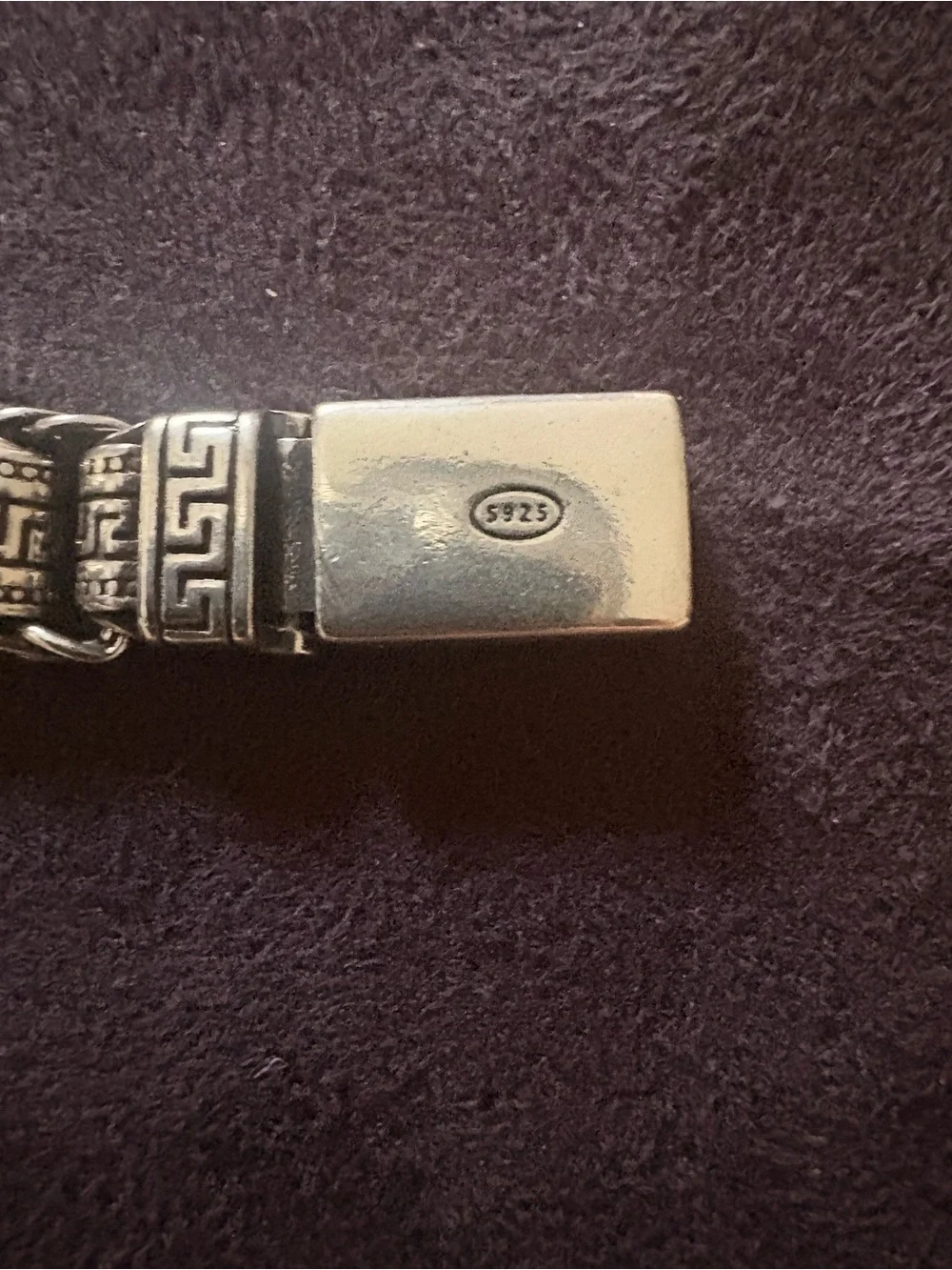 Sterling Silver Greek Key Men's Bracelet - Silver